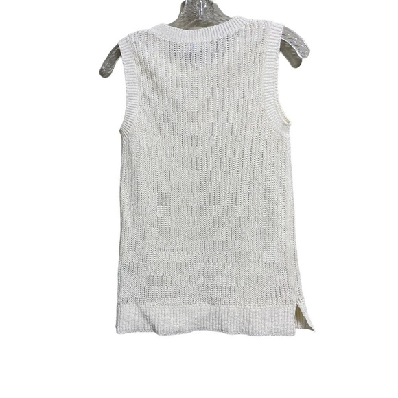 NEW J.MCLAUGHLIN SZ XS CREAM LENA Sweater Vest Sleeveless Knit - Picture 4 of 6